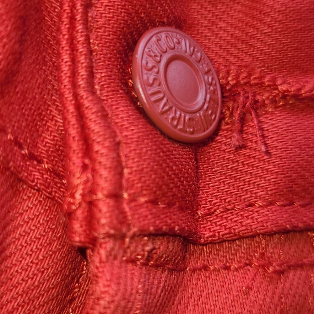 Levi's 501 32x30 raw unfinished red jeans - Picture 13 of 16